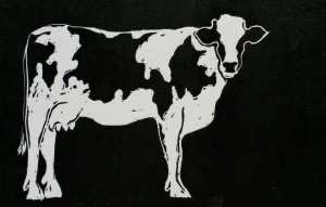 Cow lino print
